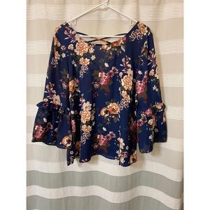 Open back floral blouse